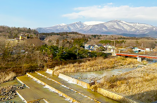 宿から見た景色。とても良い眺めです。